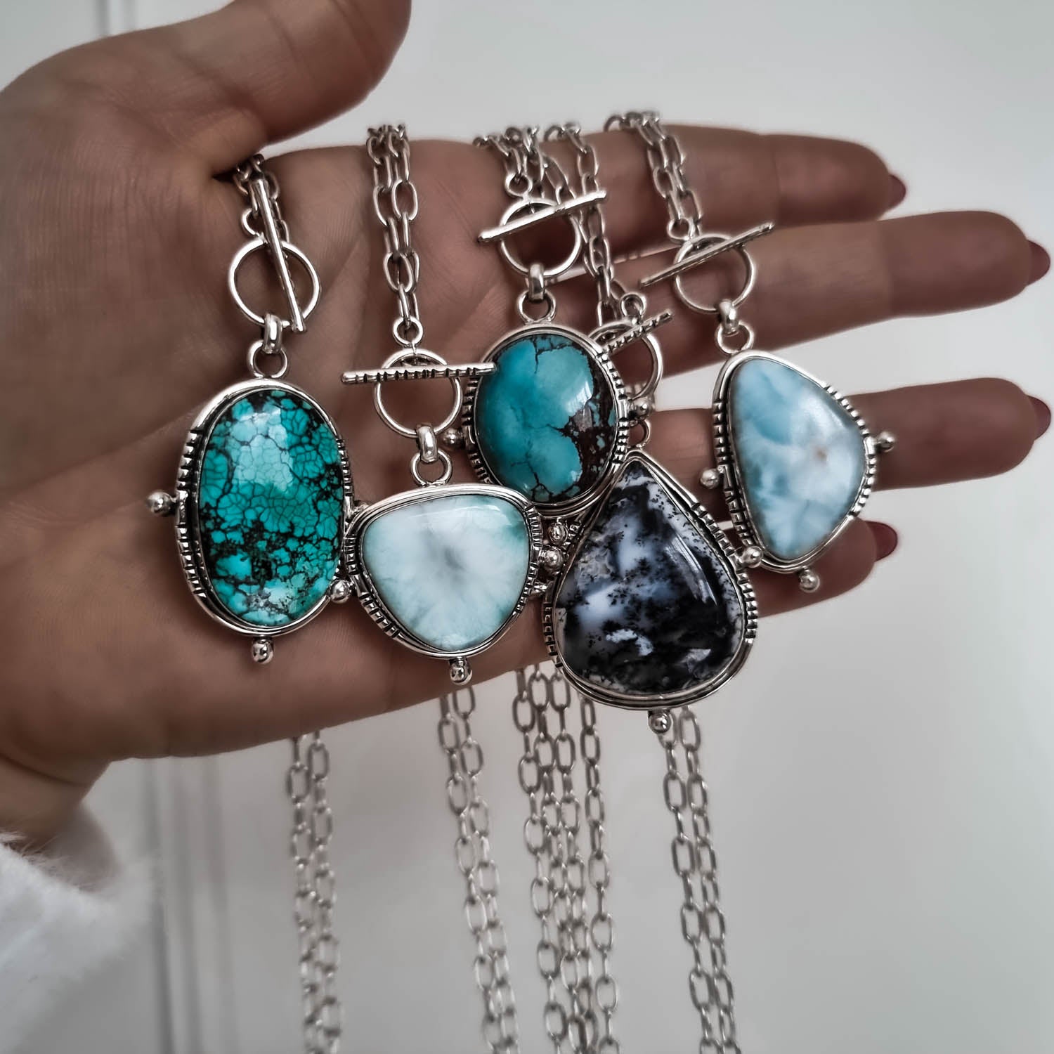 gemstone necklaces, one of a kind necklaces, statement necklace - dorsya