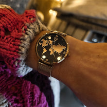 Load image into Gallery viewer, Asteria Rose Gold World Map Watch