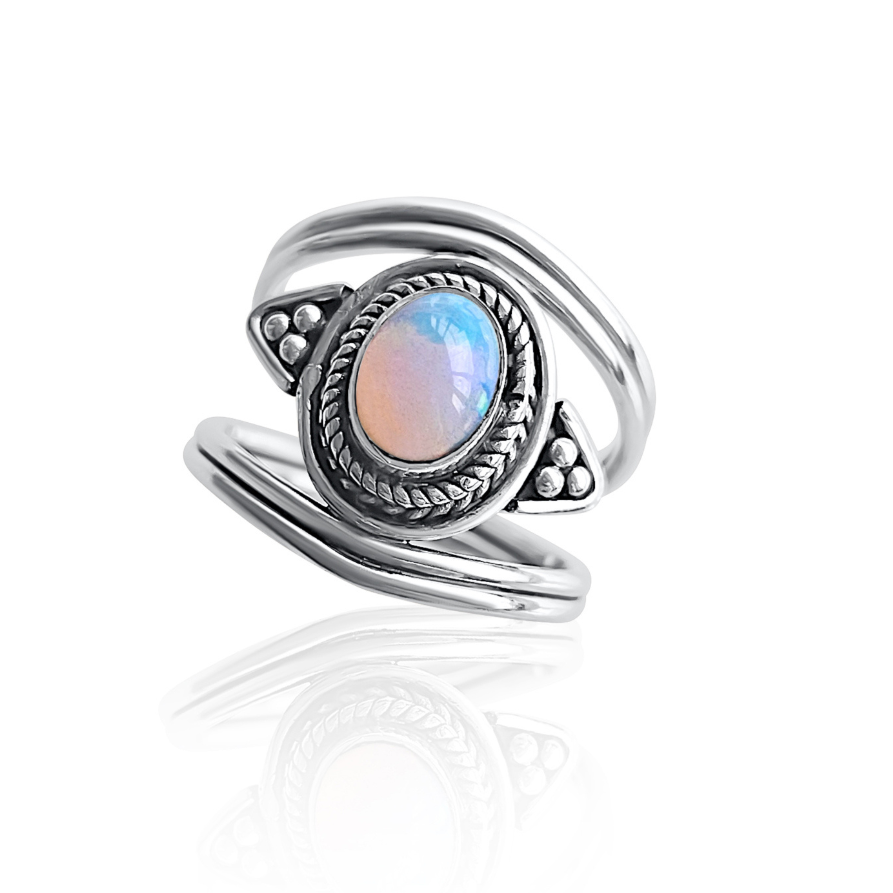 Iris Silver Ring with Opal – DORSYA Iris Silver Ring with Opal – DORSYA