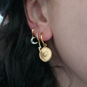 Mystic Star and Moon Gold Hoops