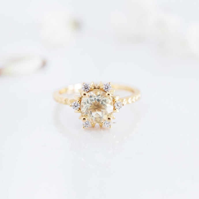 Ariel-lemon quartz gemstone Ring , sterling silver ring, gift, jewellery, accessories, semi precious stone ring -Dorsya
