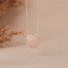 Load image into Gallery viewer, Aylin pink beryl Necklace - semi precious stone necklace, silver necklace, jewellery --Dorsya