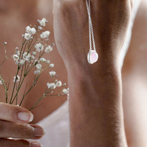 Aylin pink beryl Necklace - semi precious stone necklace, silver necklace, jewellery --Dorsya