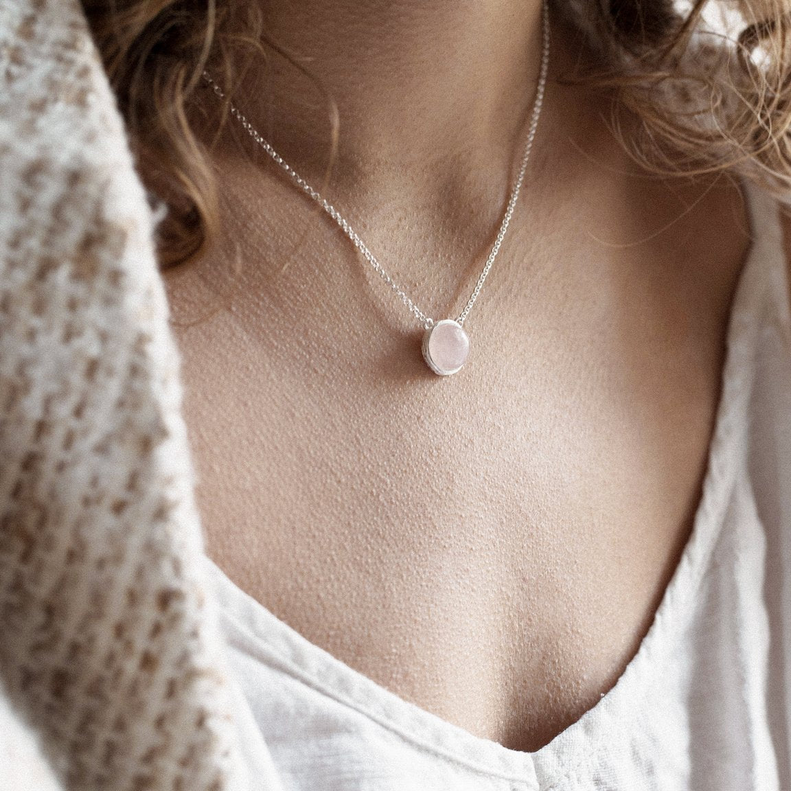 Aylin Pink Beryl Silver Necklace