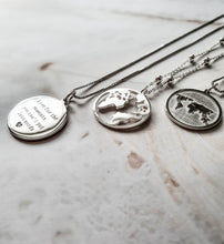 Load image into Gallery viewer, Dionne Silver Carte du Monde Necklace, silver world map necklace, silver necklace -dorsya
