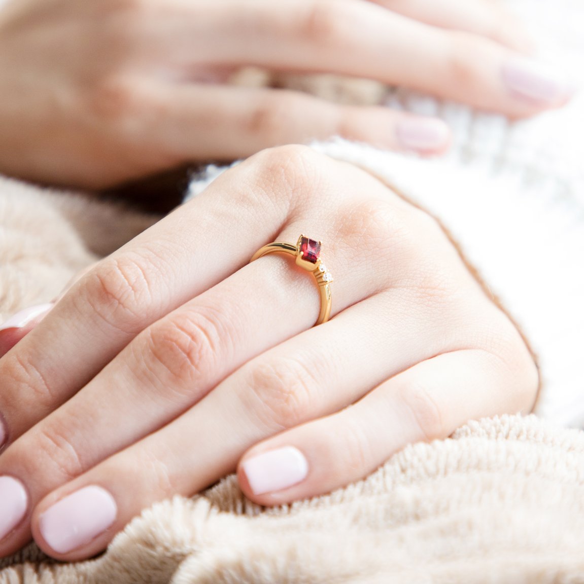 Small discount garnet ring