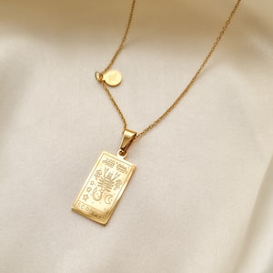 Scorpio- zodiac tarot constellation necklace, gold necklace, jewellery, gold jewellery, gift - Dorsya