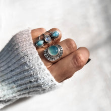 Load image into Gallery viewer, silver ring, gemstone ring, boho ring, statement ring, handcrafted ring, chalcedony ring, silver boho ring, silver gemstone ring - dorsya