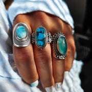 silver gemstone rings