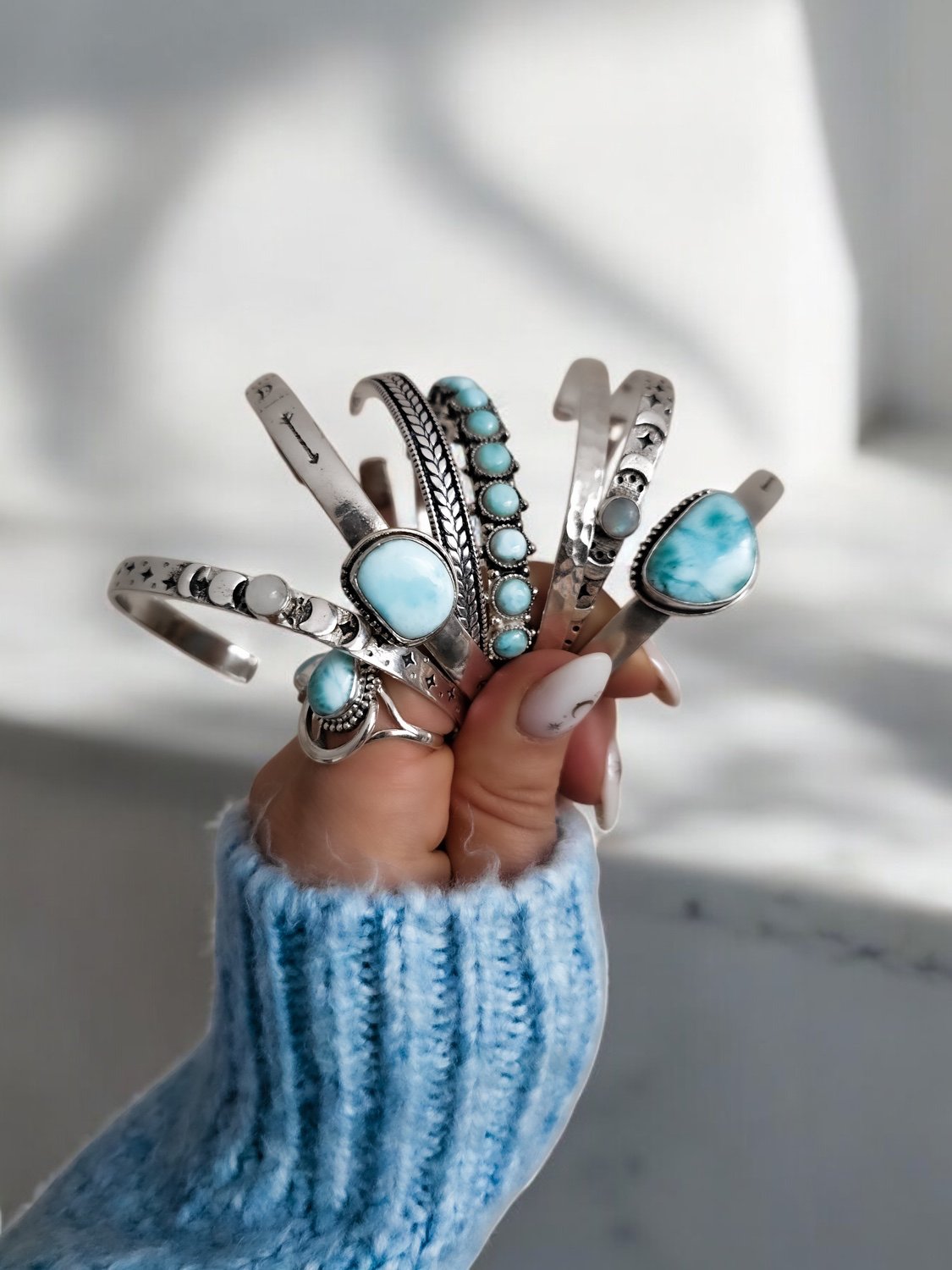silver gemstone bracelets