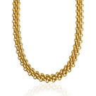 Gold  popcorn sstyle chain necklace on a white background