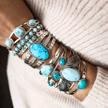 Load image into Gallery viewer, Turquoise Bay Silver Cuff Bangle with Turquoise Gemstone