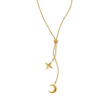Load image into Gallery viewer, Celestial Star and Moon Gold Necklace