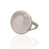 Alina Silver Cocktail Ring with Rose Quartz