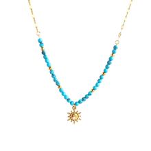 Load image into Gallery viewer, Azure Seas Sun Necklace in Gold