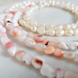 Pearl and Pink Opal Beaded Necklace