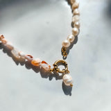 Pearl and Pink Opal Beaded Necklace