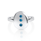 March Birthstone Signet Ring with Aquamarine