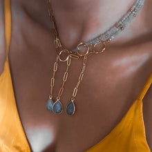 Load image into Gallery viewer, Melody Link Chain - Beaded Lariat Necklace with Labradorite