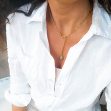 Load image into Gallery viewer, Melody Link Chain - Beaded Lariat Necklace with Labradorite