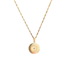 Load image into Gallery viewer, Ray of Sunshine Gold Coin Necklace