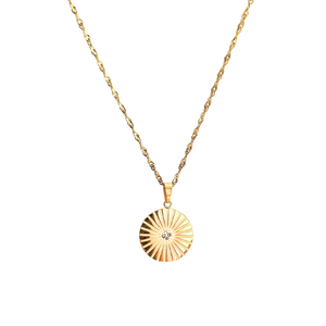 Ray of Sunshine Gold Coin Necklace