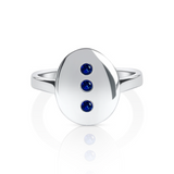 September Birthstone Signet Ring with Blue Sapphire