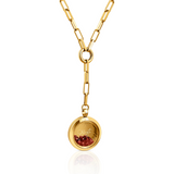 "Strength" Gold Heirloom Necklace with January Birthstone