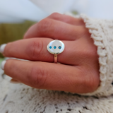 March Birthstone Signet Ring with Aquamarine
