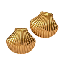 Load image into Gallery viewer, Ariel Shell Gold Earring Front