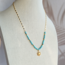 Load image into Gallery viewer, Azure Seas Sun Necklace in Gold