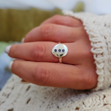 September Birthstone Signet Ring with Blue Sapphire