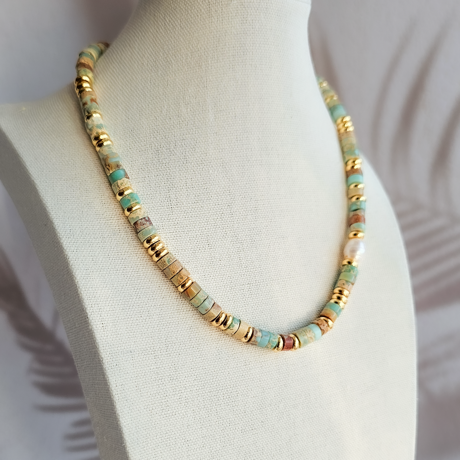   Jasper Beaded Necklace Mannequin 