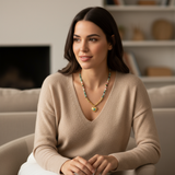 Capri ~ Jade and Rose Quartz Beaded Necklace