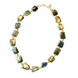 Cleopatra Gold Statement Necklace with Labradorite Gemstone