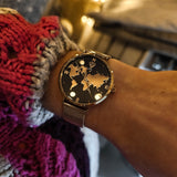 Asteria Rose Gold World Map Watch