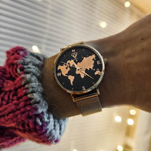 Load image into Gallery viewer, Asteria Rose Gold World Map Watch