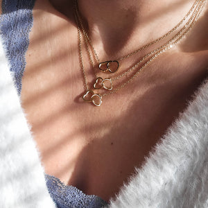 double heart gold necklace by dorsya