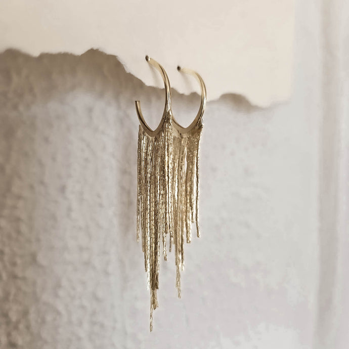 SAMPLE SALE - Gold Tassel Earrings #1