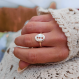 January Birthstone Signet Ring with Garnet