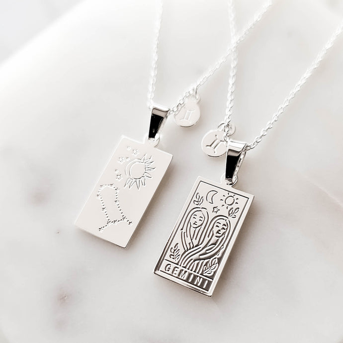 Gemini ~ Zodiac Constellation Necklace in Silver