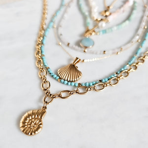 Ariel Scallop Shell Gold Necklace