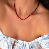 Solara Ruby ~ July Birthstone Beaded Necklace