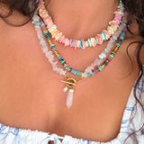 Summer Sunset ~ Colourful Shell Choker Necklace