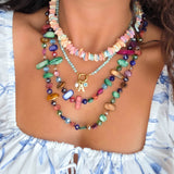 Rio de Janeiro ~ Colourful Shell & Crystal Necklace