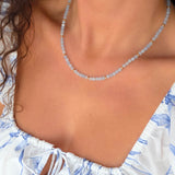 Solara Aquamarine ~ March Birthstone Beaded Necklace