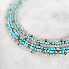 Load image into Gallery viewer, Azura Beaded Necklace with Turquoise