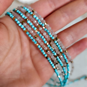 Serene Beaded Necklace with Rose Quartz