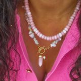Rose Bloom ~ Pink Opal Beaded Necklace