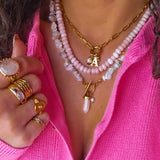 Rose Bloom ~ Pink Opal Beaded Necklace